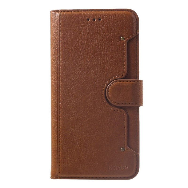 KAIYUE PU Leather Wallet Case with Magnetic Flip Cover For iPhone 12 Pro Max (6.7") - Brown