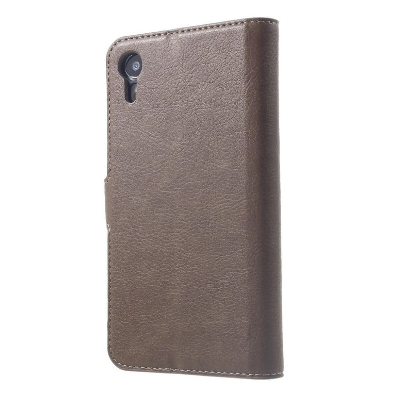 KAIYUE PU Leather Wallet Case with Magnetic Flip Cover For iPhone 12 Mini (5.4") - Coffee