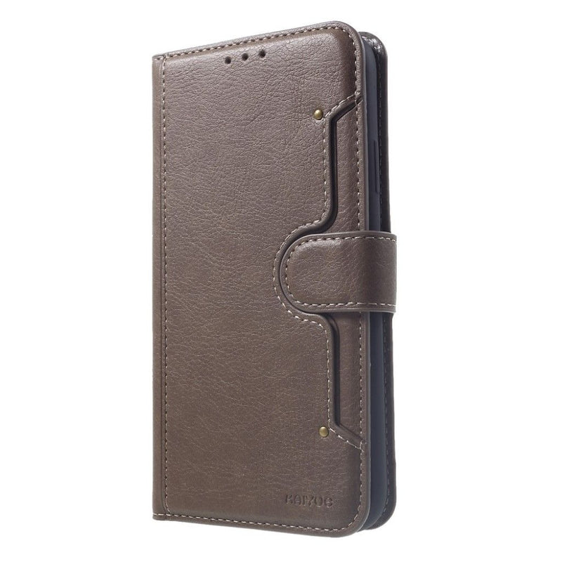 KAIYUE PU Leather Wallet Case with Magnetic Flip Cover For Samsung S21 Ultra - Coffee