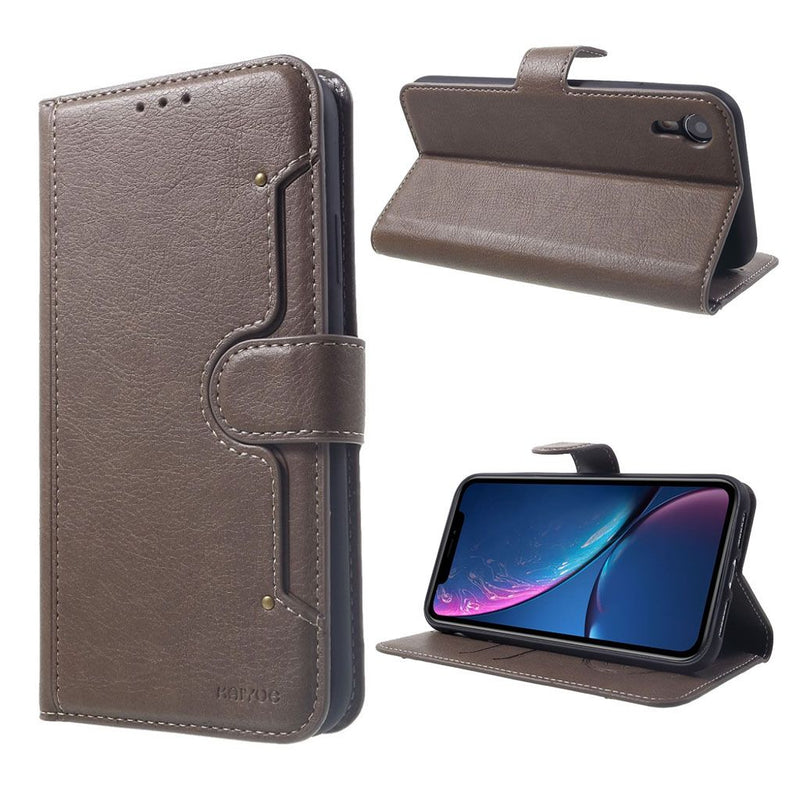 KAIYUE PU Leather Wallet Case with Magnetic Flip Cover For Samsung S21 Ultra - Coffee