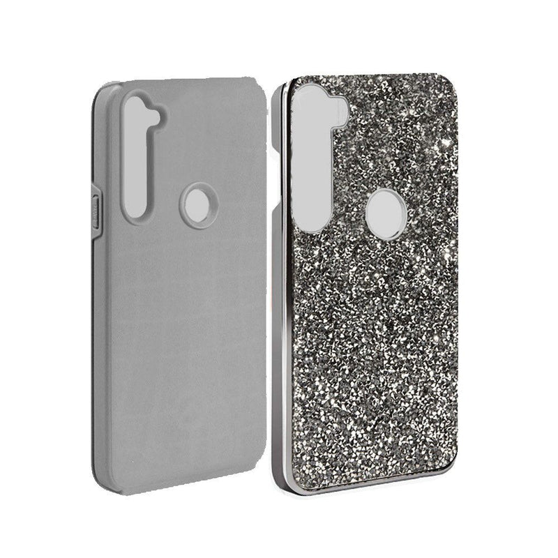 For Samsung Galaxy A21 Deluxe Glitter Diamond Case Cover - Black