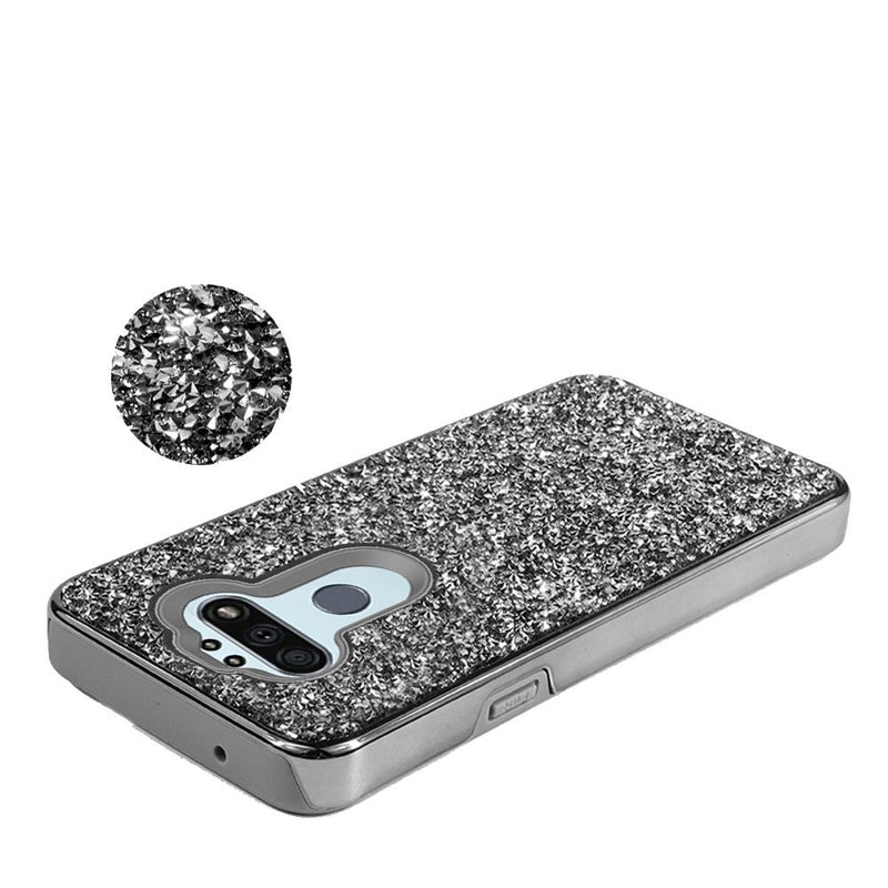 For LG Aristo 5 LG Fortune 3 Deluxe Diamond Bling Glitter Case Cover - Black