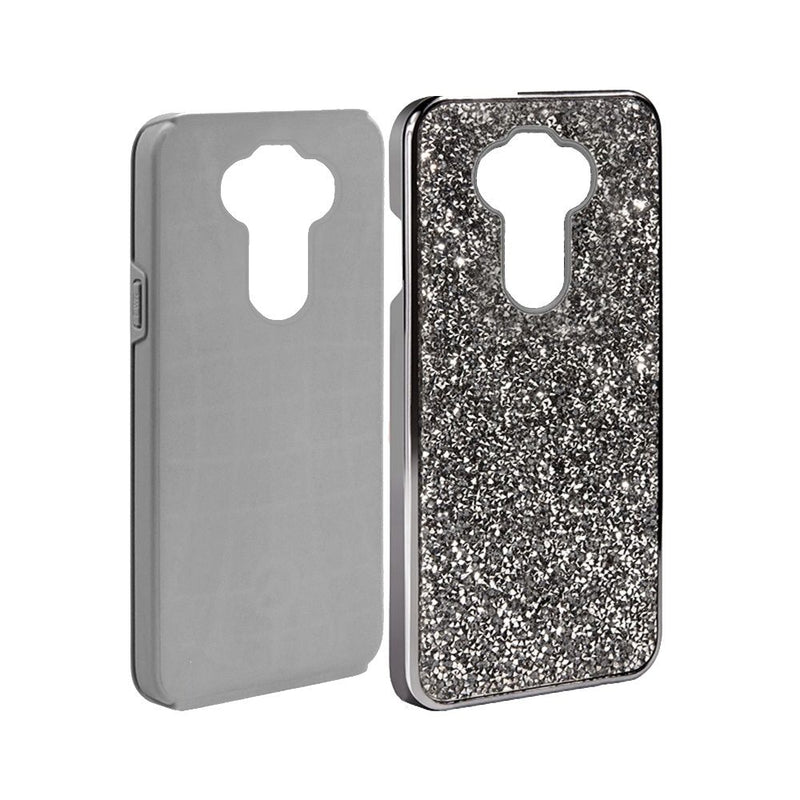 For LG Aristo 5 LG Fortune 3 Deluxe Diamond Bling Glitter Case Cover - Black