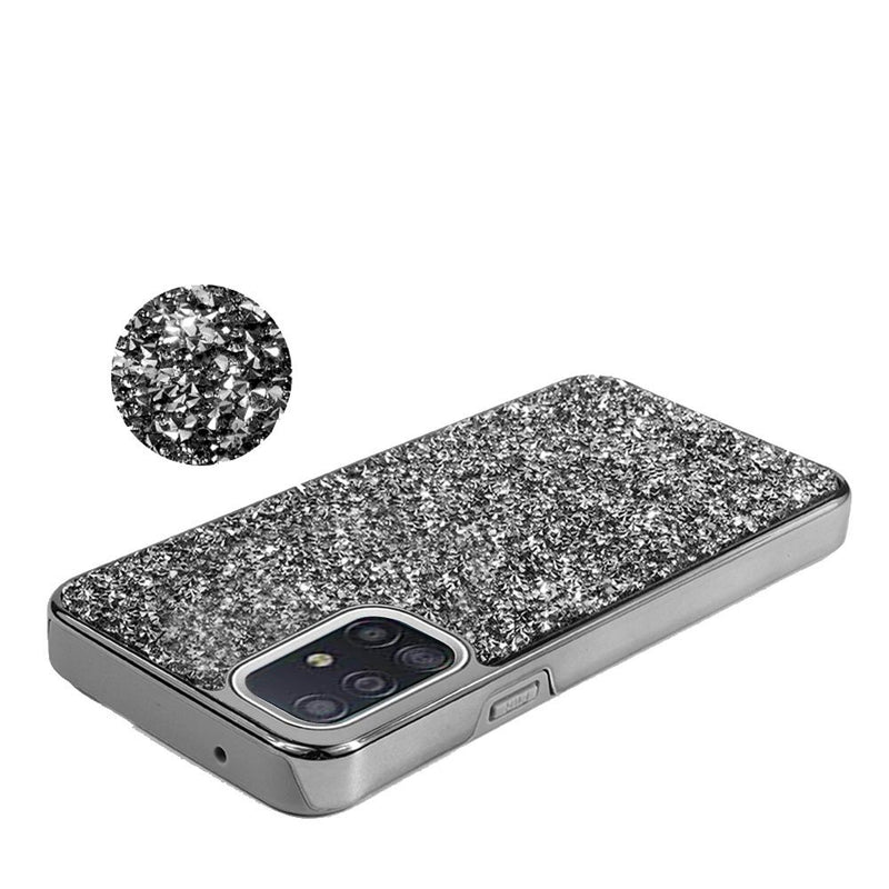 For Samsung Galaxy A51 4G Deluxe Diamond Bling Glitter Case Cover - Black