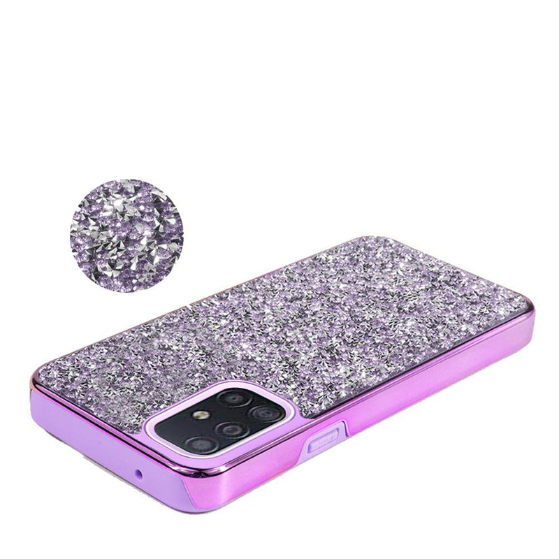 For Samsung Galaxy A51 4G Deluxe Diamond Bling Glitter Case Cover - Purple