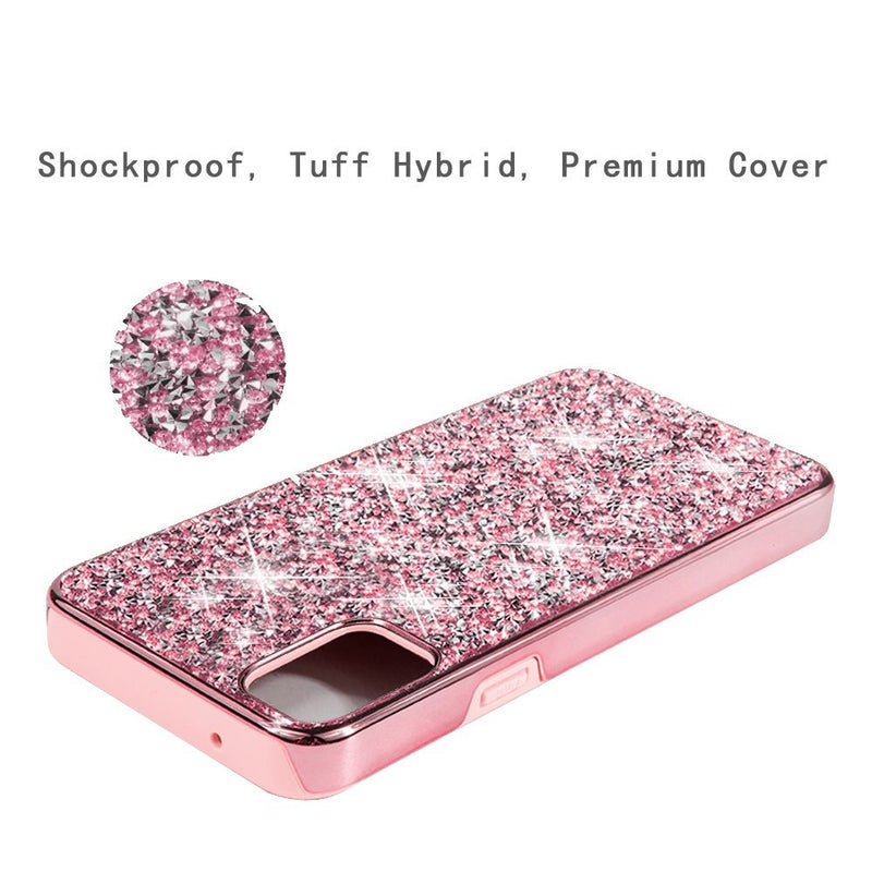For Moto G Stylus 2021 Deluxe Diamond Bling Glitter Case Cover - Pink