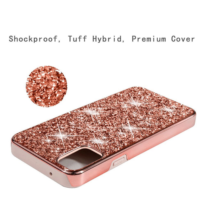 For Moto G Stylus 2021 Deluxe Diamond Bling Glitter Case Cover - Rose Gold