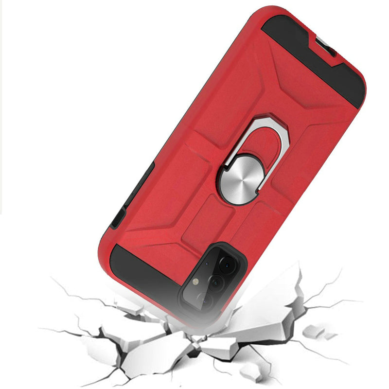 For Samsung Galaxy A72 5G Dynamic Magnetic Ring Kickstand Cover Case - Red