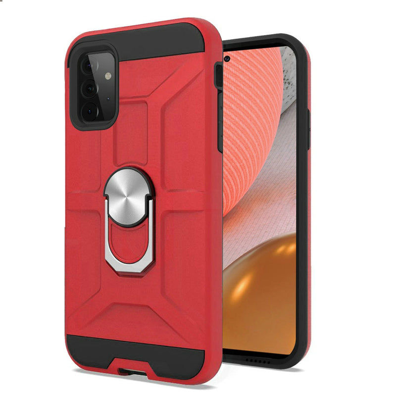 For Samsung Galaxy A72 5G Dynamic Magnetic Ring Kickstand Cover Case - Red