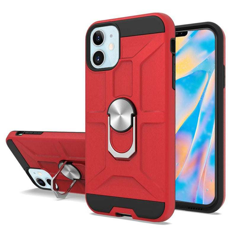 For iPhone 12 Mini 5.4 Dynamic Magnetic RingStand Cover Case - Red