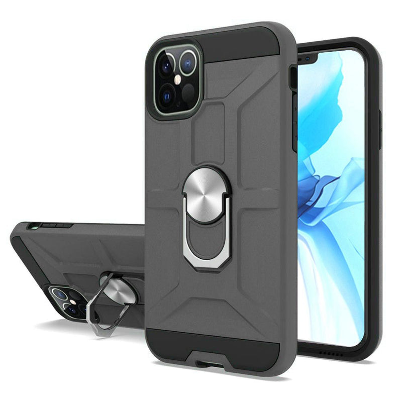 For iPhone 12 Pro Max 6.7 Dynamic Magnetic RingStand Cover Case - Grey