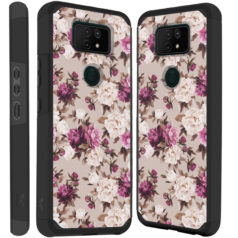 For Cricket Ovation 2 Premium Minimalistic Slim Tough ShockProof Hybrid Case Cover - Floral Bouquet