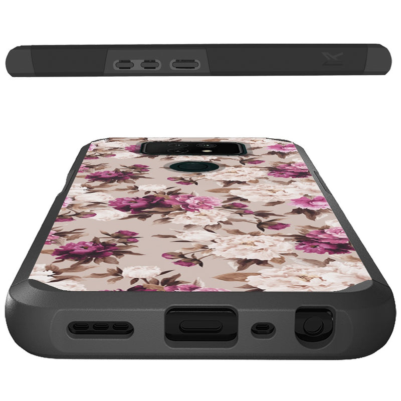 For Cricket Ovation 2 Premium Minimalistic Slim Tough ShockProof Hybrid Case Cover - Floral Bouquet