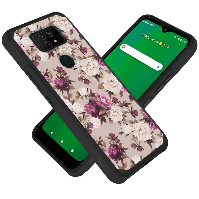 For Cricket Ovation 2 Premium Minimalistic Slim Tough ShockProof Hybrid Case Cover - Floral Bouquet