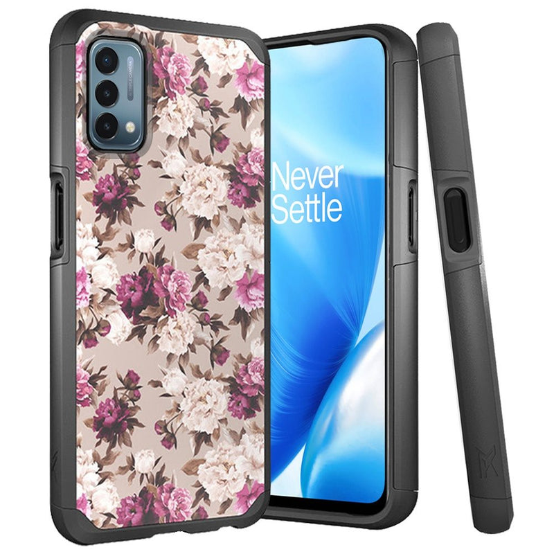 For Oneplus Nord N200 5G Premium Minimalistic Slim Tough ShockProof Hybrid Case Cover - Floral Bouquet