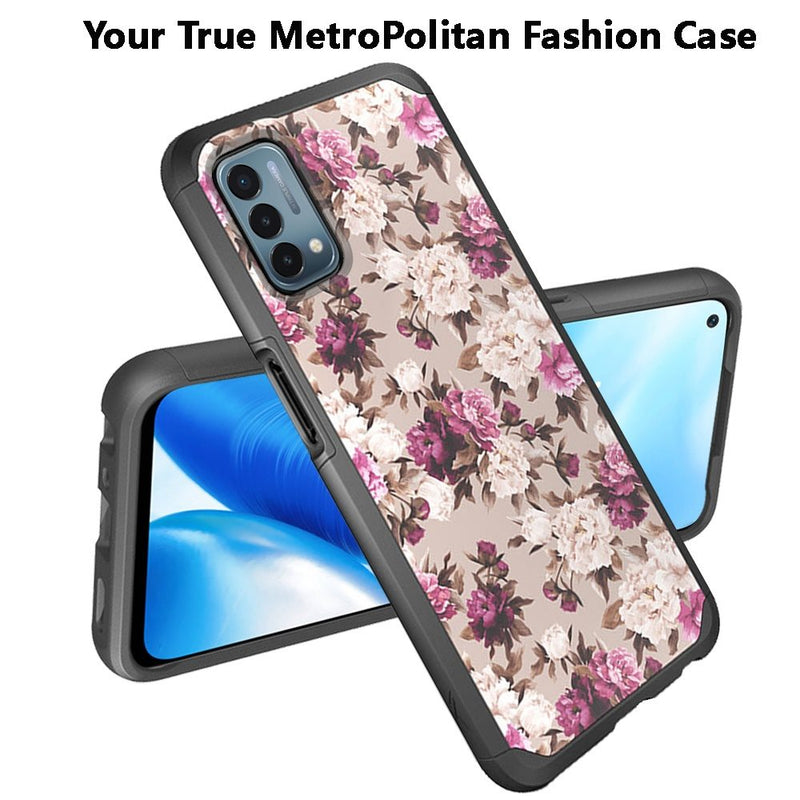 For Oneplus Nord N200 5G Premium Minimalistic Slim Tough ShockProof Hybrid Case Cover - Floral Bouquet