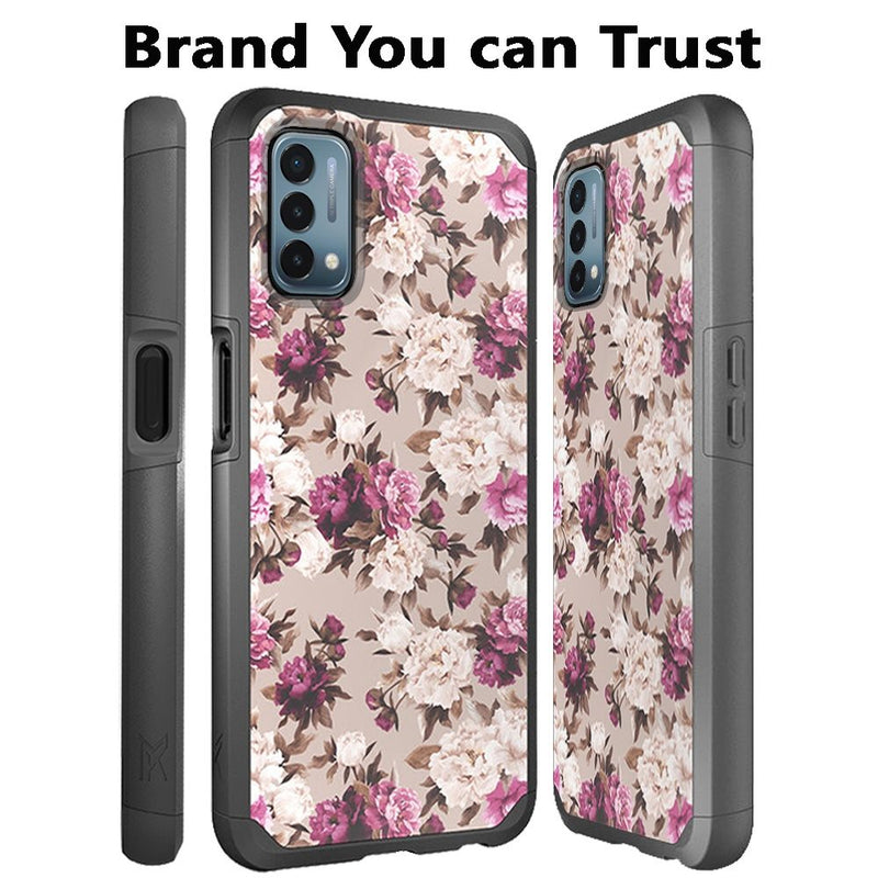 For Oneplus Nord N200 5G Premium Minimalistic Slim Tough ShockProof Hybrid Case Cover - Floral Bouquet