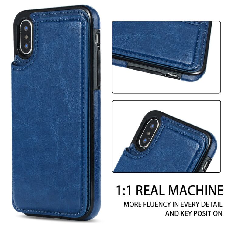 Back Cover PU Leather Wallet Case for iPhone XS Max - Brown