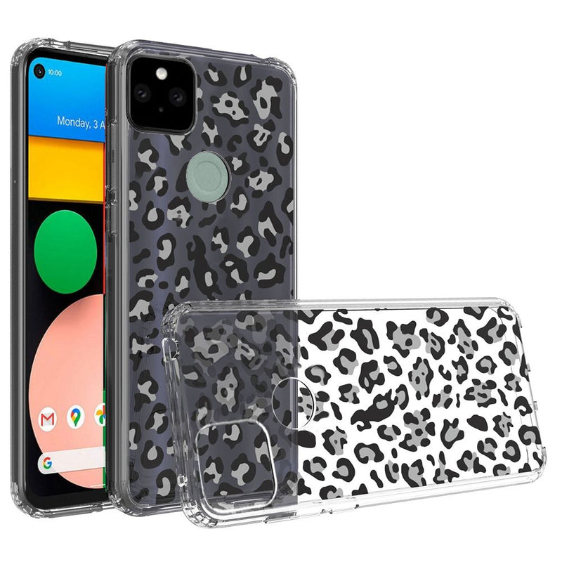 For Google Pixel 4a 5G (5G Version Only) Floral Printed Bumper Hybrid - Black Leopard