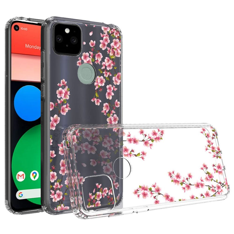 For Google Pixel 5 Floral Printed Bumper Hybrid - Winter Jasmine