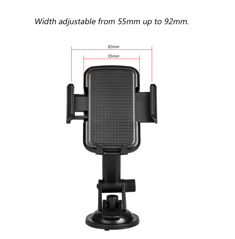 UNIVERSAL DASHBOARD / WINDSHIELD CELL PHONE CAR MOUNT PHONE HOLDER WITH ADJUSTABLE EXTENSION ARM