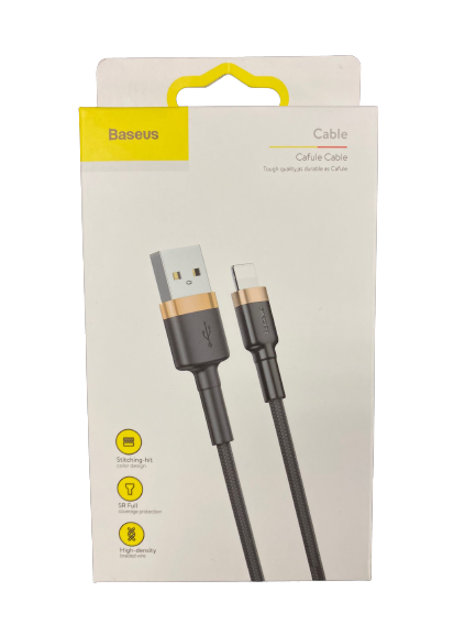 Baseus Cafule Cable Lightning to USB Fast Charge 1.5A 200cm (6 Ft) Gold