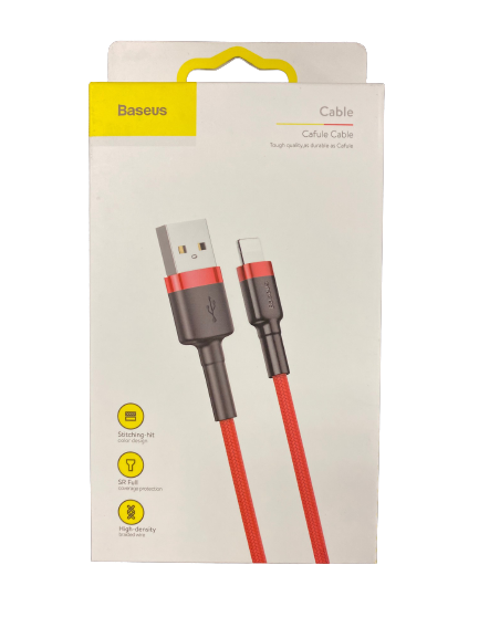 Baseus Cafule Cable Lightning to USB Fast Charge 2A 300cm (10 Ft) Red