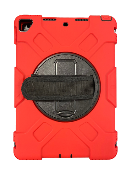 Heavy Duty Shockproof Case Full-Body Protection with 360 Degrees Rotating Stand for iPad 5th/6th/Air1/Air 2/ Pro 9.7 - Red