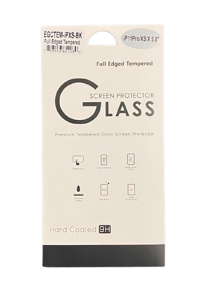 Full Coverage Tempered Glass Screen Protector for Apple iPhone X/XS /11 Pro - Black