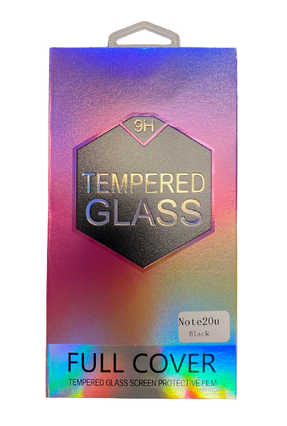 9H Full Cover Tempered Glass Screen Protector Edge Glue for Samsung Note 20 Ultra AAA Quality - Clear Black Edge