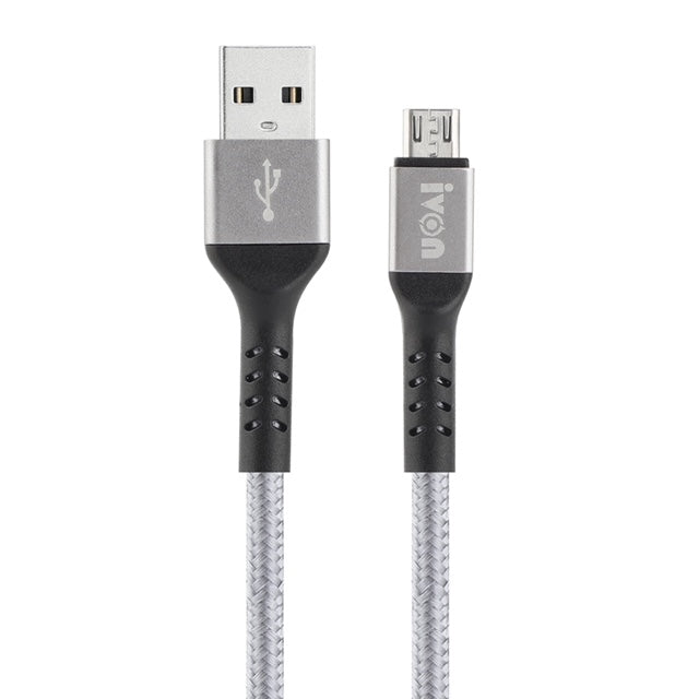 iVON USB Cable for Micro 2.1A Fast Charge 1m (3 Ft) Model: CA89 - Gold