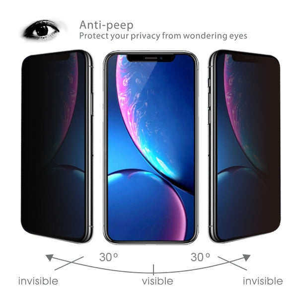 Premium AAA Full Cover Light Privacy Tempered Glass Screen Protector for Apple iPhone XR/11 - Black Edge (No package)