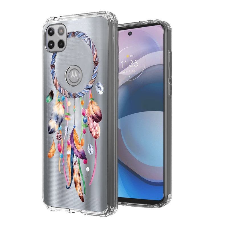 For Motorola Moto One 5G Ace Design Transparent Bumper Hybrid Case Cover - Dreams Come True