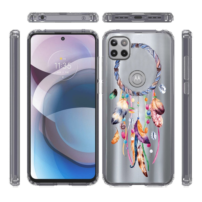 For Motorola Moto One 5G Ace Design Transparent Bumper Hybrid Case Cover - Dreams Come True