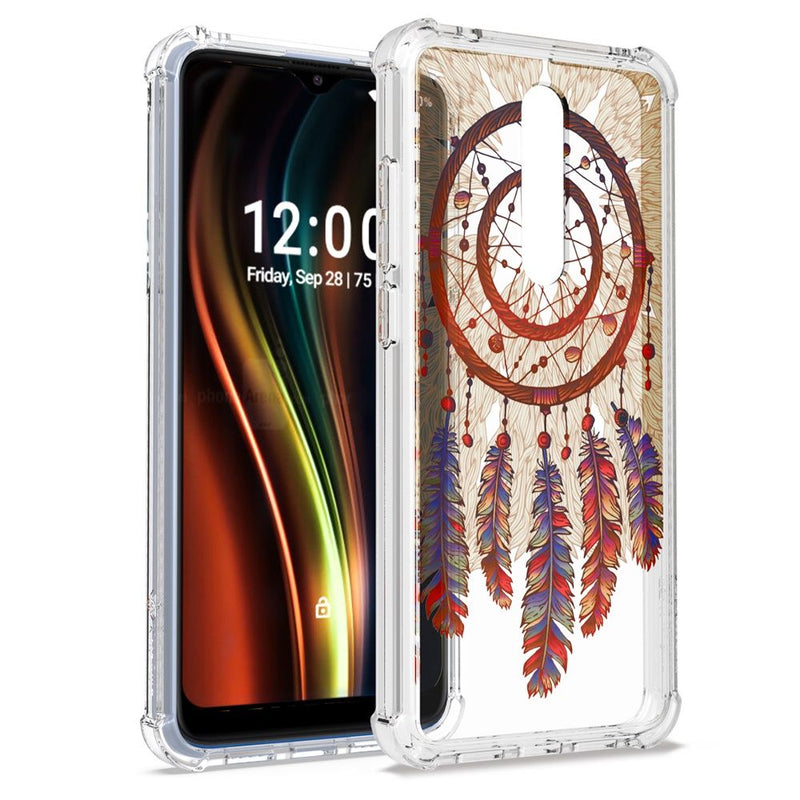For Coolpad Legacy Brisa Transparent Design ShockProof Hybrid Case Cover - Antique Feather
