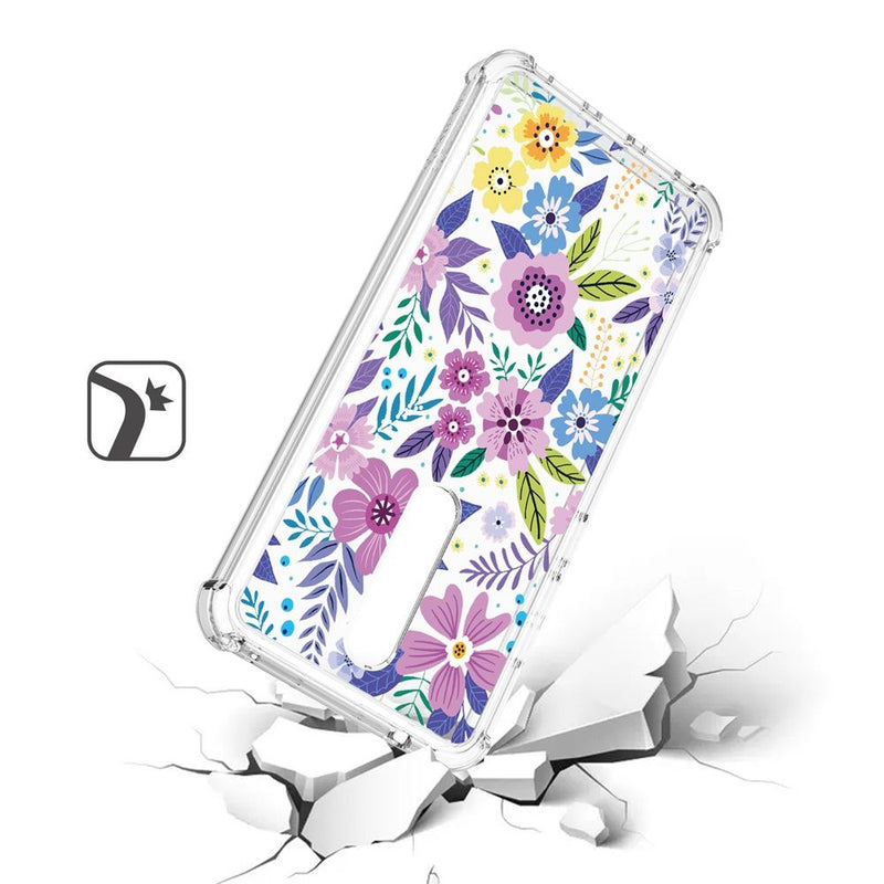 For Coolpad Legacy Brisa Transparent Design ShockProof Hybrid Case Cover - Colorful Flower Arrangement