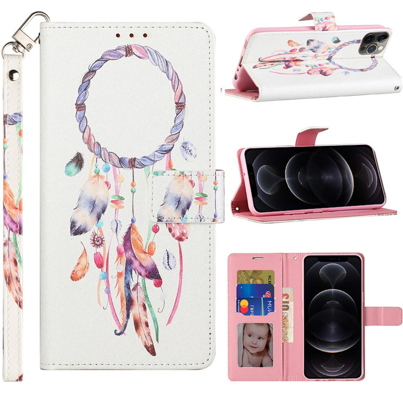 For iPhone 13 Pro KaseAult Design Wallet ID Money Card Holder Case Cover - Dreams Come True
