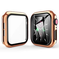 MyBat Fusion Protector Case (with Tempered Glass Screen Protector) for Apple Watch Series 4 40mm/Watch SE 40mm / Watch Series 6 40mm - Electroplated Rose Gold