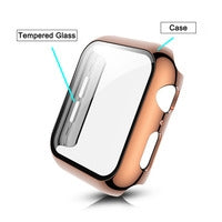 MyBat Fusion Protector Case (with Tempered Glass Screen Protector) for Apple Watch Series 4 40mm/Watch SE 40mm / Watch Series 6 40mm - Electroplated Rose Gold