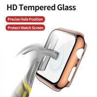 MyBat Fusion Protector Case (with Tempered Glass Screen Protector) for Apple Watch Series 4 40mm/Watch SE 40mm / Watch Series 6 40mm - Electroplated Rose Gold