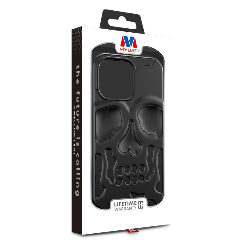 MyBat Skullcap Hybrid Protector Cover for Apple iPhone 13 Pro (6.1) - Jet Black / Black