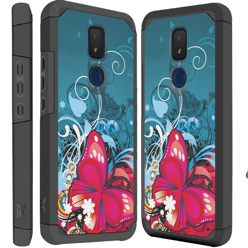 For Cricket Icon 3 MetKase Original ShockProof Case Cover - Butterfly Bliss