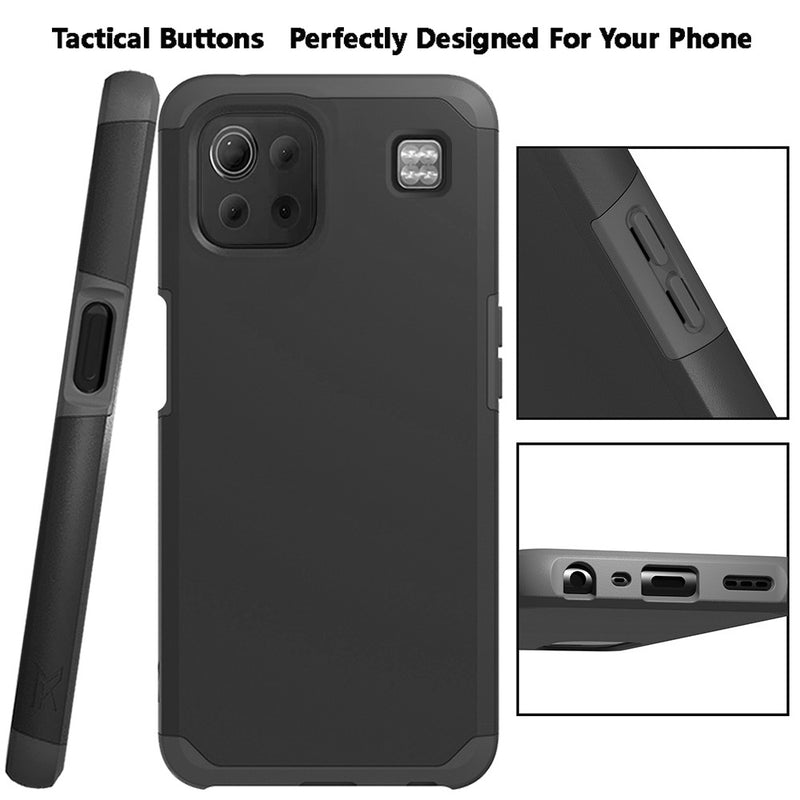 For LG K92 5G Premium Minimalistic Slim Tough ShockProof Hybrid Case Cover - Black