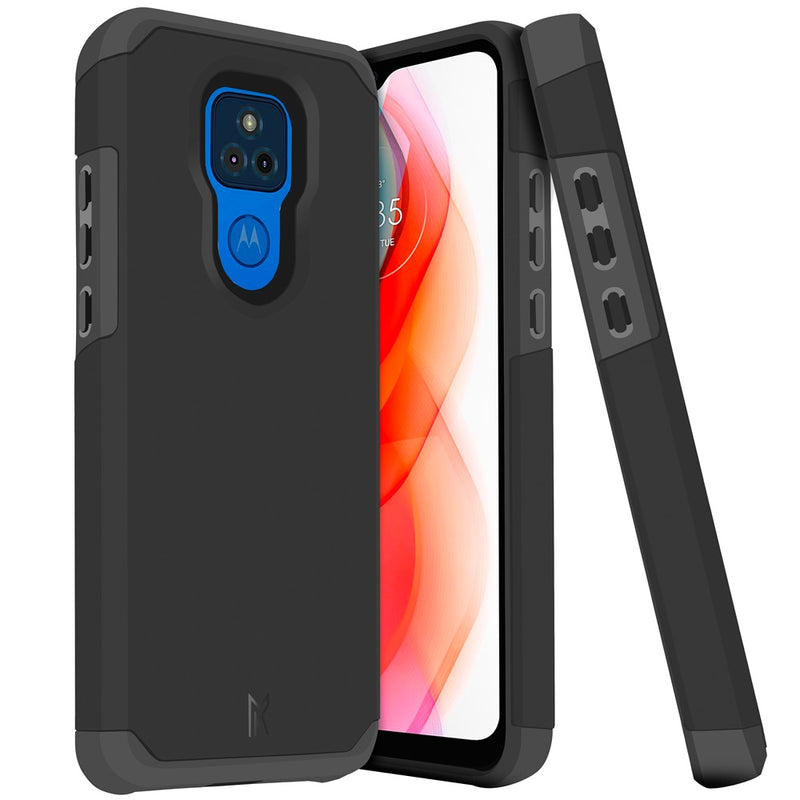 For Motorola Moto G Play 2021 Premium Minimalistic Slim Tough ShockProof Hybrid Case Cover - Black