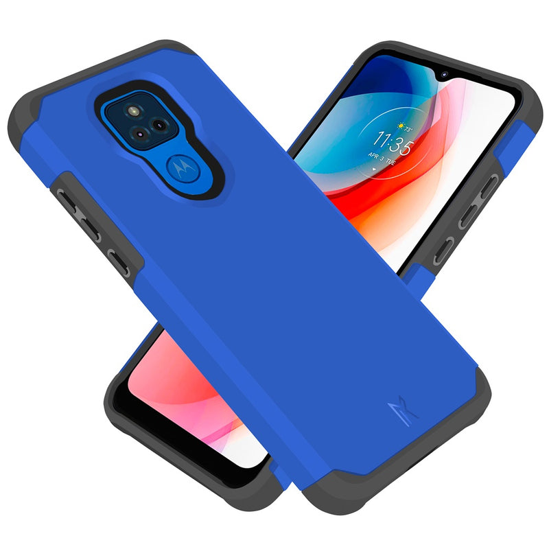 For Motorola Moto G Play 2021 Premium Minimalistic Slim Tough ShockProof Hybrid Case Cover - Classic Blue