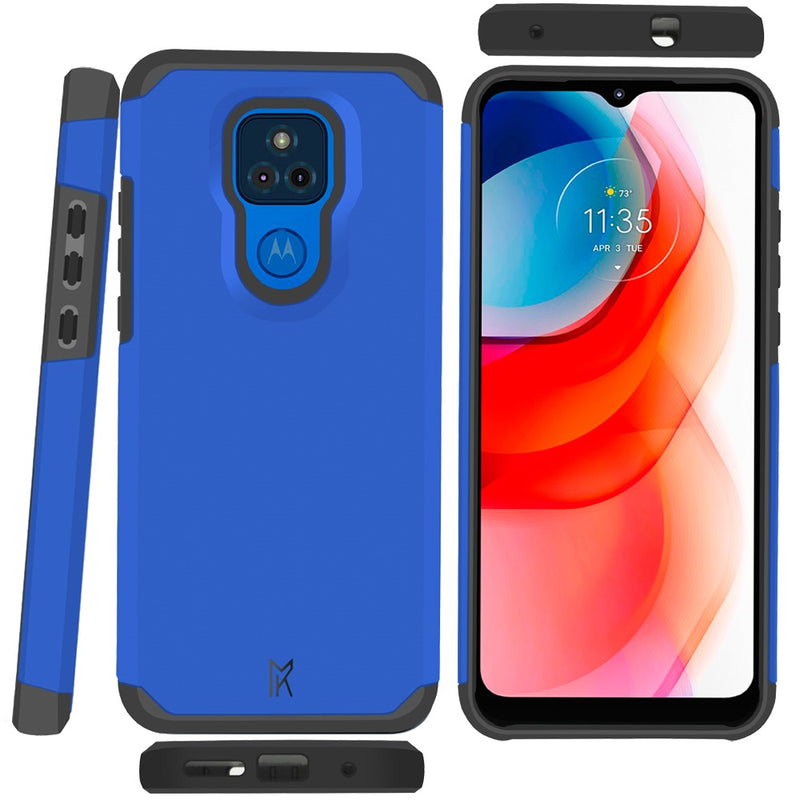 For Motorola Moto G Play 2021 Premium Minimalistic Slim Tough ShockProof Hybrid Case Cover - Classic Blue