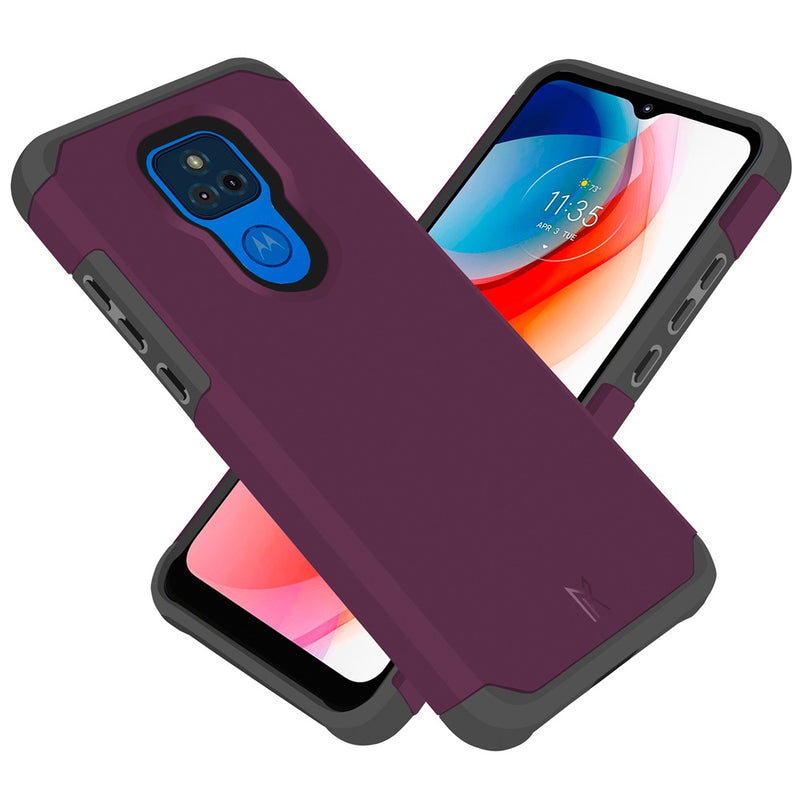 For Motorola Moto G Play 2021 Premium Minimalistic Slim Tough ShockProof Hybrid Case Cover - Magenta Purple