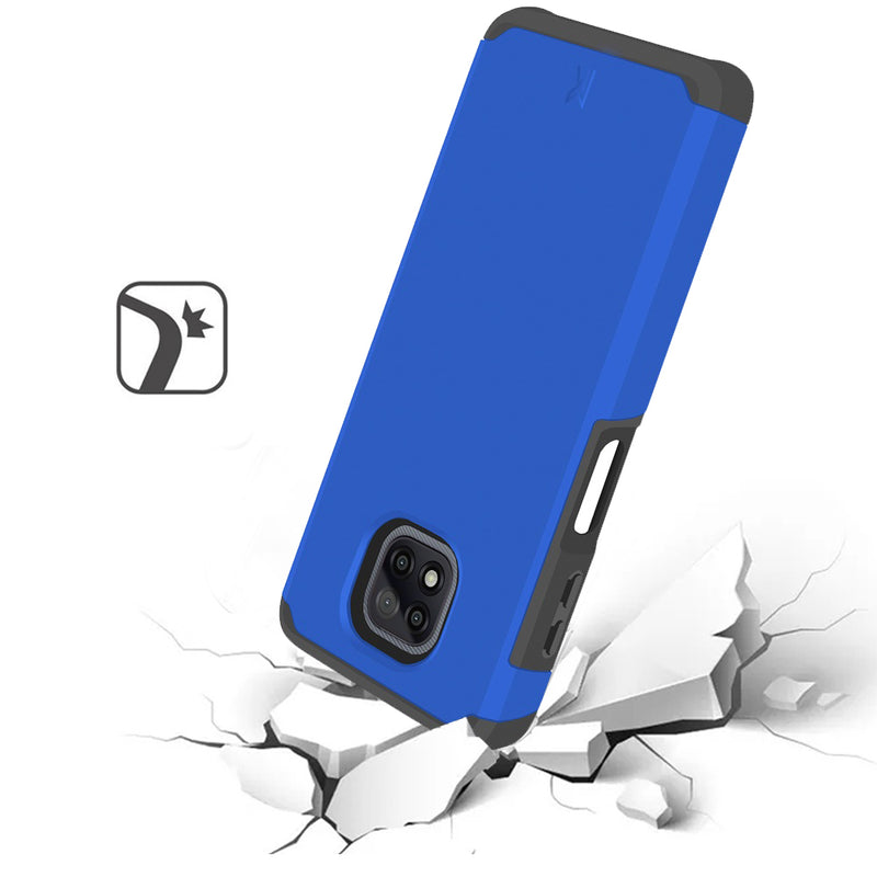 For Moto G Power 2021 Premium Minimalistic Slim Tough ShockProof Hybrid Case Cover - Classic Blue