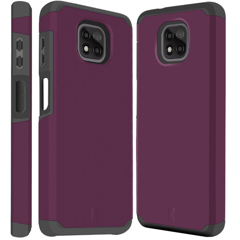 For Moto G Power 2021 Premium Minimalistic Slim Tough ShockProof Hybrid Case Cover - Magenta Purple