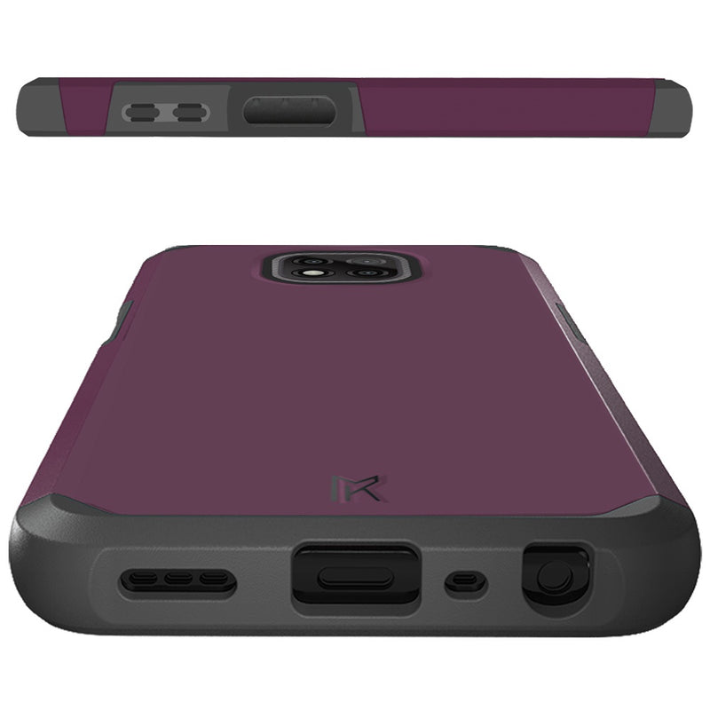 For Moto G Power 2021 Premium Minimalistic Slim Tough ShockProof Hybrid Case Cover - Magenta Purple